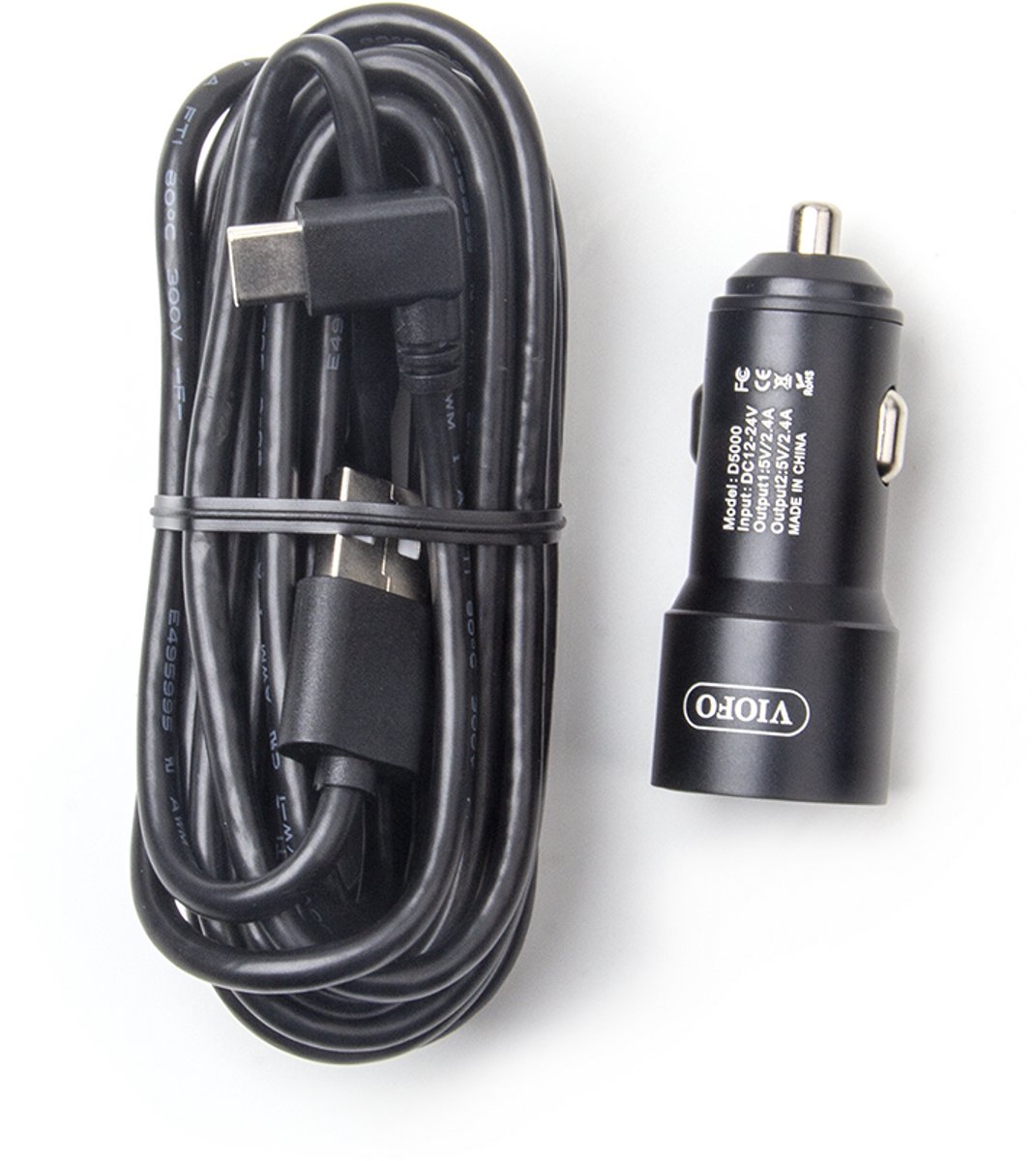 VIOFO A229 Pro/Plus - Auto-oplader - USB-C - Dual USB - 12/24V - Voedingsadapter - Geschikt voor A229 Duo, A229 Pro, A229 Plus en T130
