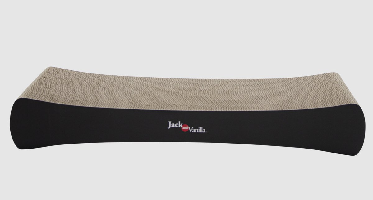 Jack & Vanilla Timeless Scrattoos Salvatore – Kartonnen Krabplank voor Katten – Zwart – 55 × 23 × 8,5 cm