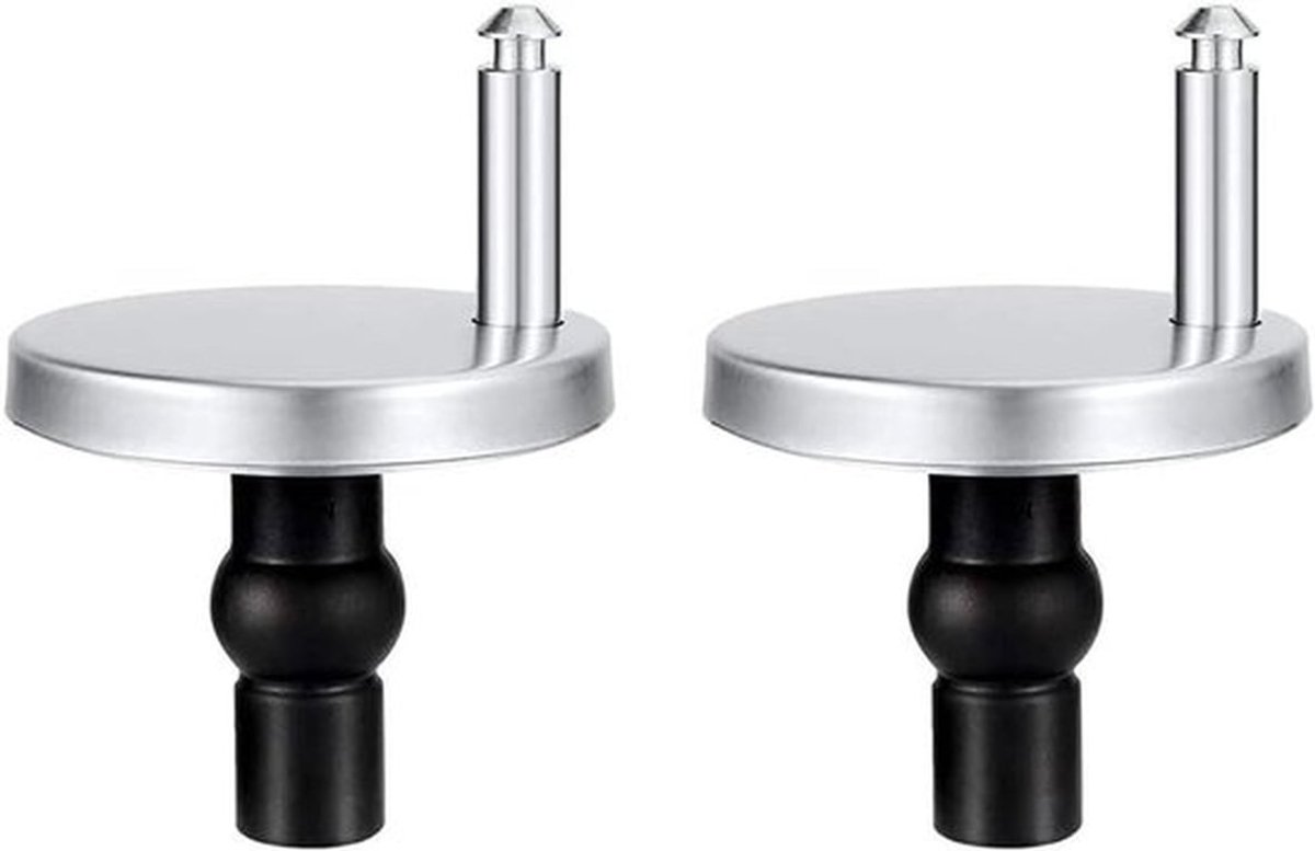Toiletbril Scharnieren - Snelle Bevestigingen - Universele Vervanging - Rubber Moeren en Schroeven - Blind Gat Fittings - Uitbreidende Schroeven - 45mm Base - Set van 2 - Duurzame Kwaliteit - Eenvoudige Installatie