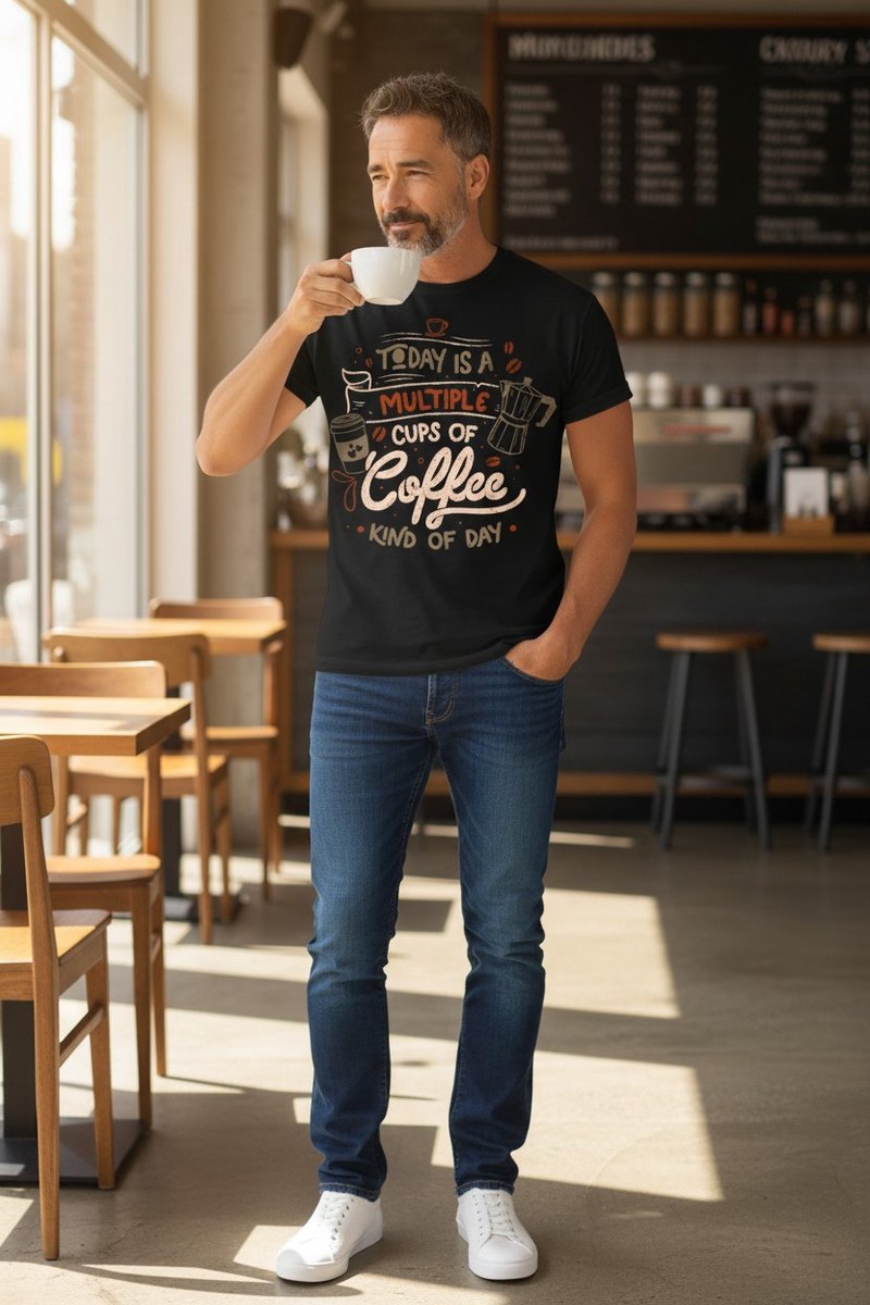 Koffie Multiple Cups Of Coffee The Coloured House T-shirt L