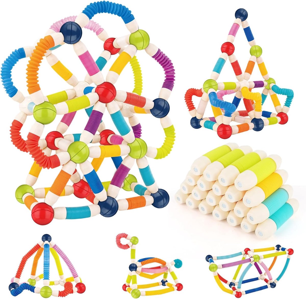 40 stuks Magnetische Bouwstaven Set - Uitschuifbare Magnetische Staven - Magnetisch Speelgoed - Sensorisch Speelgoed voor Kinderen - Constructiespeelgoed - Montessori speelgoed - Geschikt voor Kinderen van 4-10 Jaar - Veelkleurig