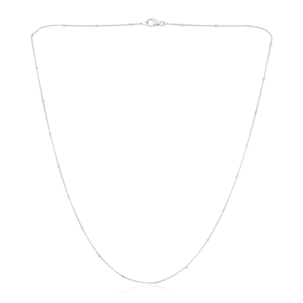 Cavill - 925 Sterlingzilver Ketting - Gerhodineerd - Fijne, Dunne Zilveren Halsketting Dames - Elegant 45,5 cm - Sieraden Zilver Dagelijks