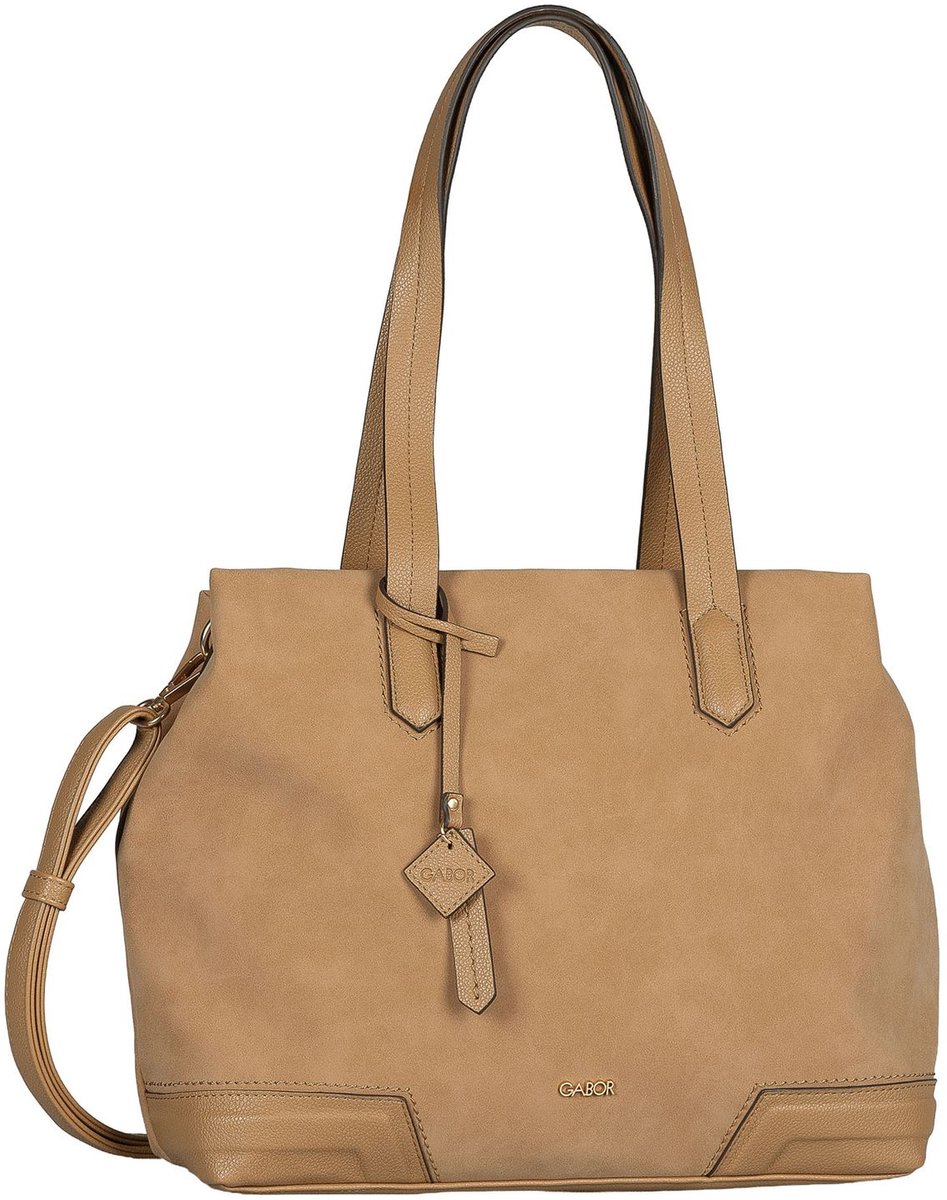 Gabor schoudertas Cira Zip Shopper Camel Lichtbruin