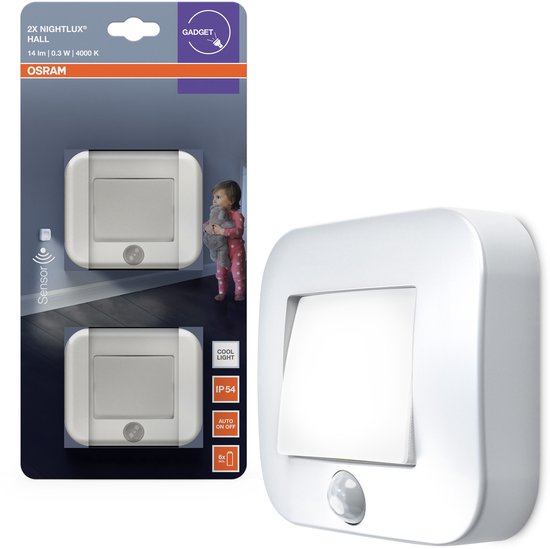 OSRAM nachtlamp wit, bewegingssensor, op batterijen, koel wit, 4000 K, polycarbonaat (PC), levensduur 25.000 u van Osram — afbeelding 2