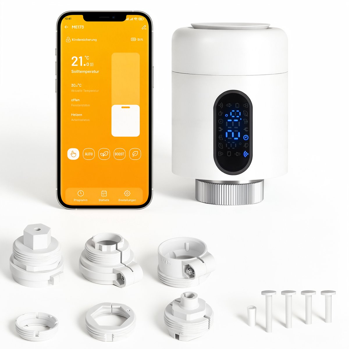 Radiator Thermostaat WiFi – Raamdetectie, Vorstbeveiliging en Kinderslot – Wit – 1 stuk