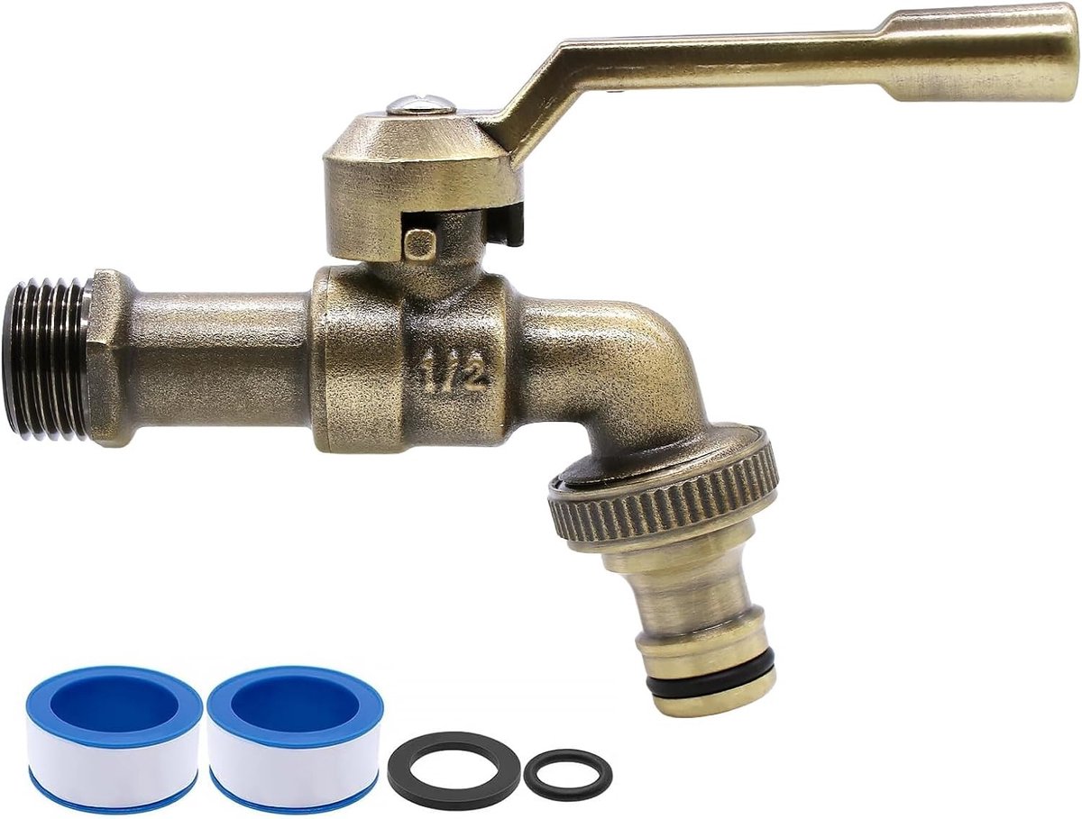 Vorstvrije buitenkraan - Messing - 1/2 inch - Kogelkraan met Vernikkelde Afwerking - Voor Tuin en Buitengebruik