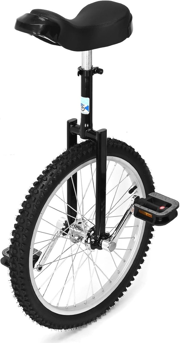 Lexium Store Roulettewiel Eenwieler Zwart 20 inch Balans en Trainingswiel voor Volwassenen en Kinderen