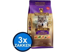 3x Wolfsblut - Adult Black Bird - Hondenvoer Droogvoer - 2 kg