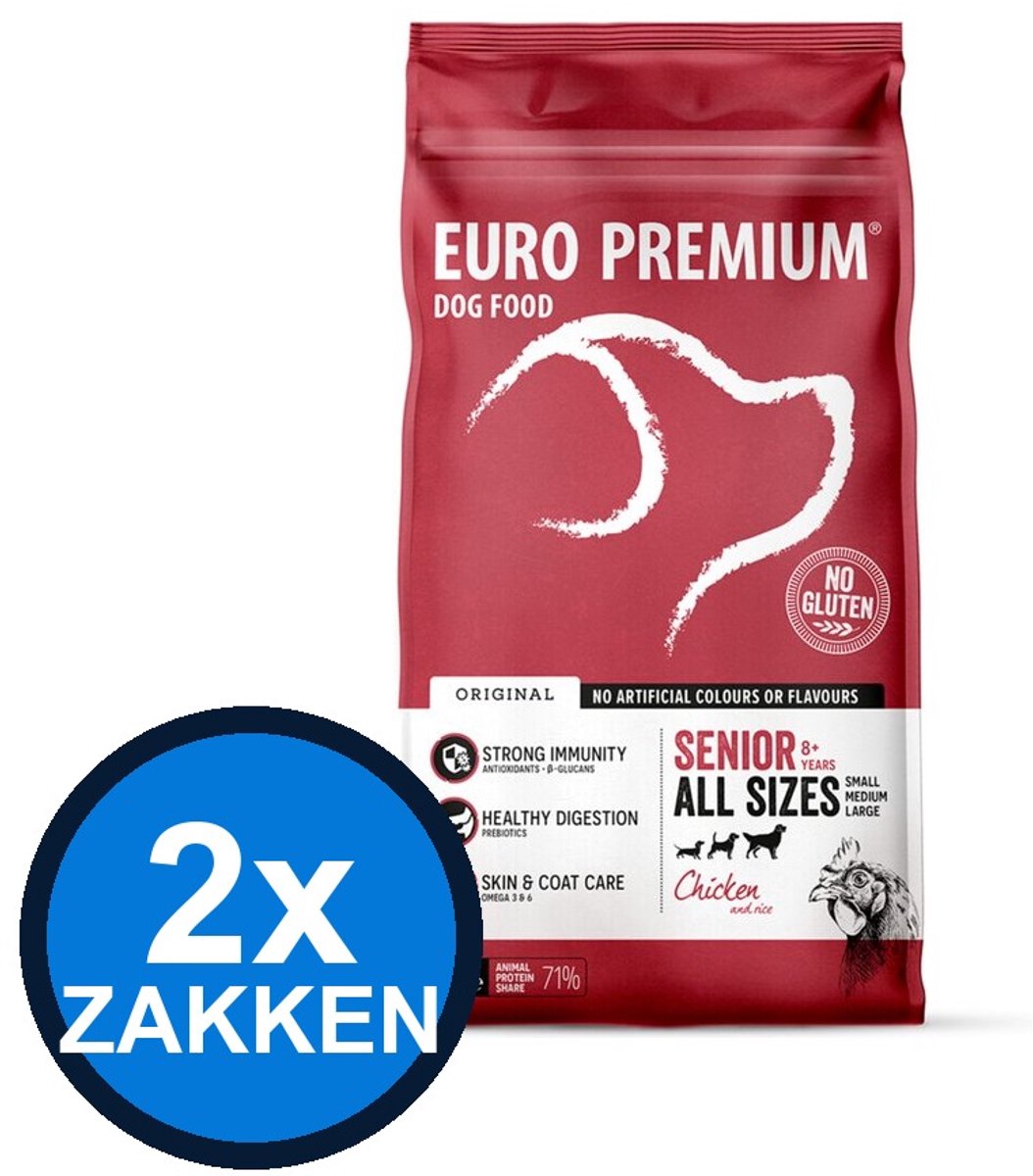 Euro Premium Euro-Premium - Senior Kip & Rijst - Hondenvoer Droogvoer - 3 kg