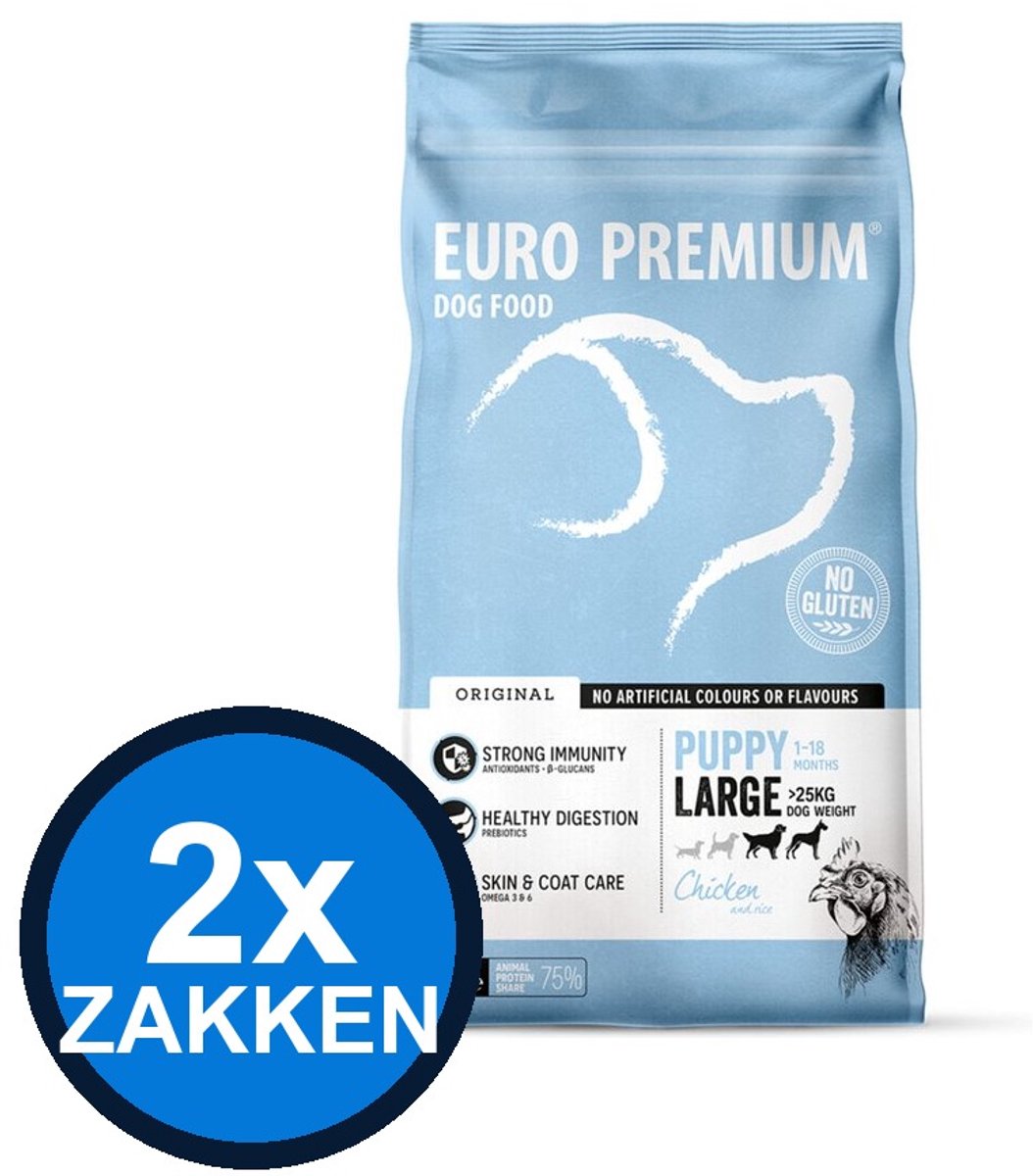 Euro Premium Euro-Premium - Puppy Large Chicken & rice - Hondenvoer Droogvoer - 3 kg