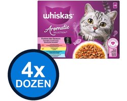4x Whiskas - Aromatic Selection 1+ Pouch Adult Fusions Sel Multipack (12x85g) - Kattenvoer Natvoer - 1.02 kg