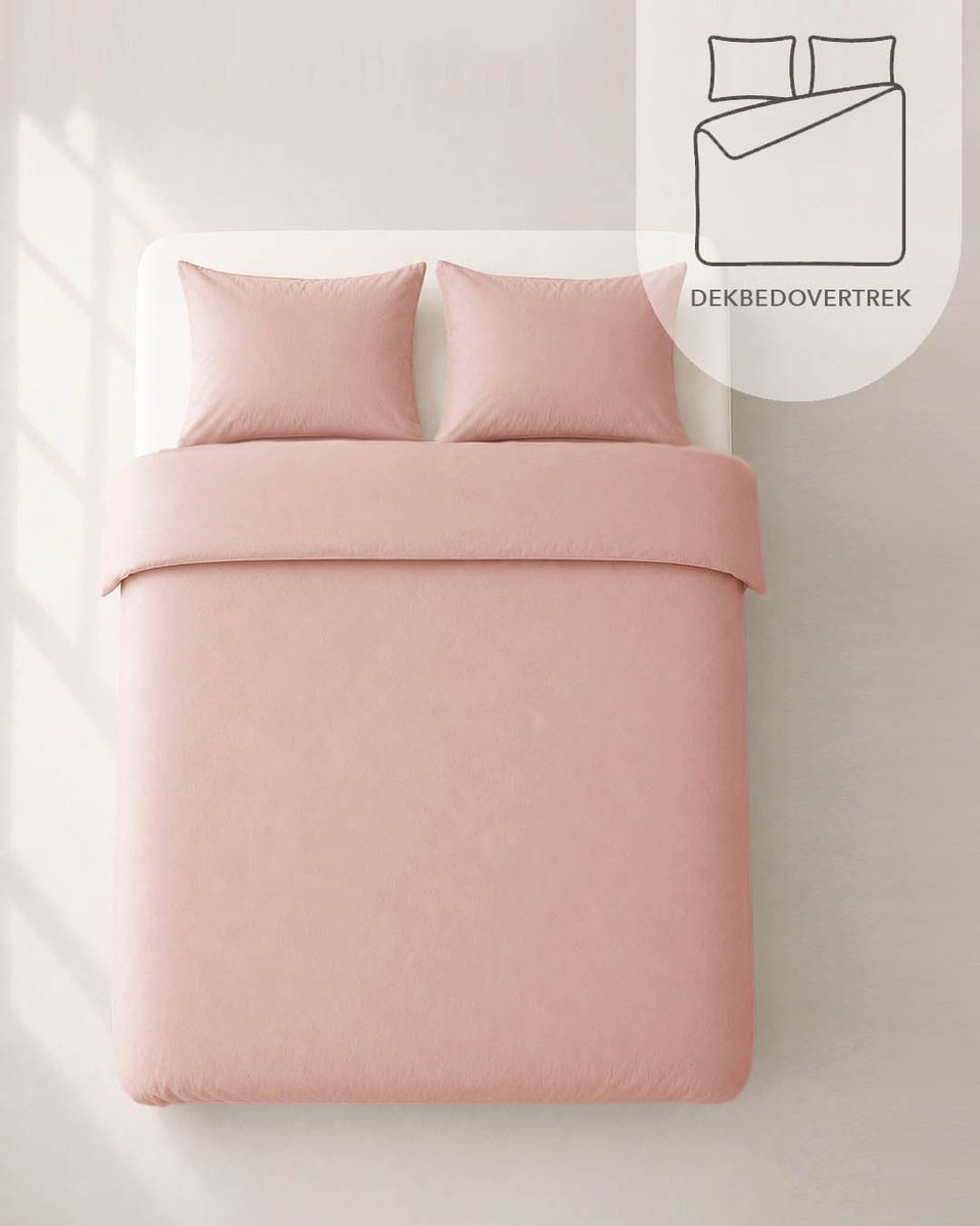 HOOMstyle Dekbedovertrek met kussenslopen - luxe micro Percale - dekbedovertrek - 200x220cm - 2 persoons - Bloesem Roze
