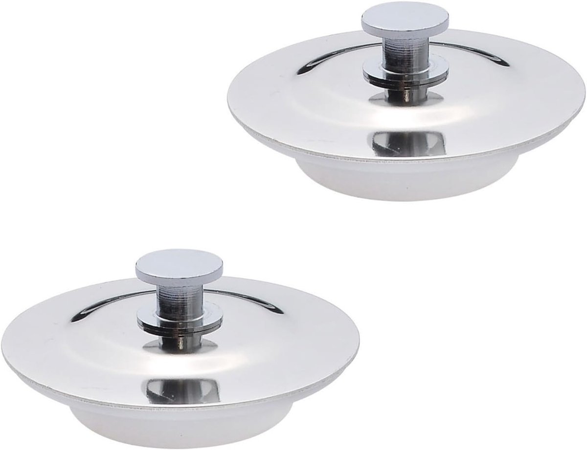 Universele Silicone Afvoerstoppen voor Wasbakken en Badkuipen - Geschikt voor 42-45 mm Diameter, Set van 2