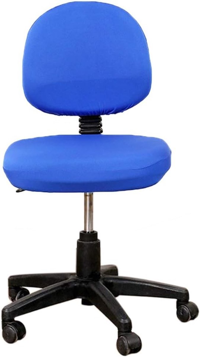 Verstelbare en Wasbare Stoelhoezen voor Kantoorstoelen met Rugleuning en Kussenbescherming - Universele Bescherming voor Computerstoelen (Blauw)