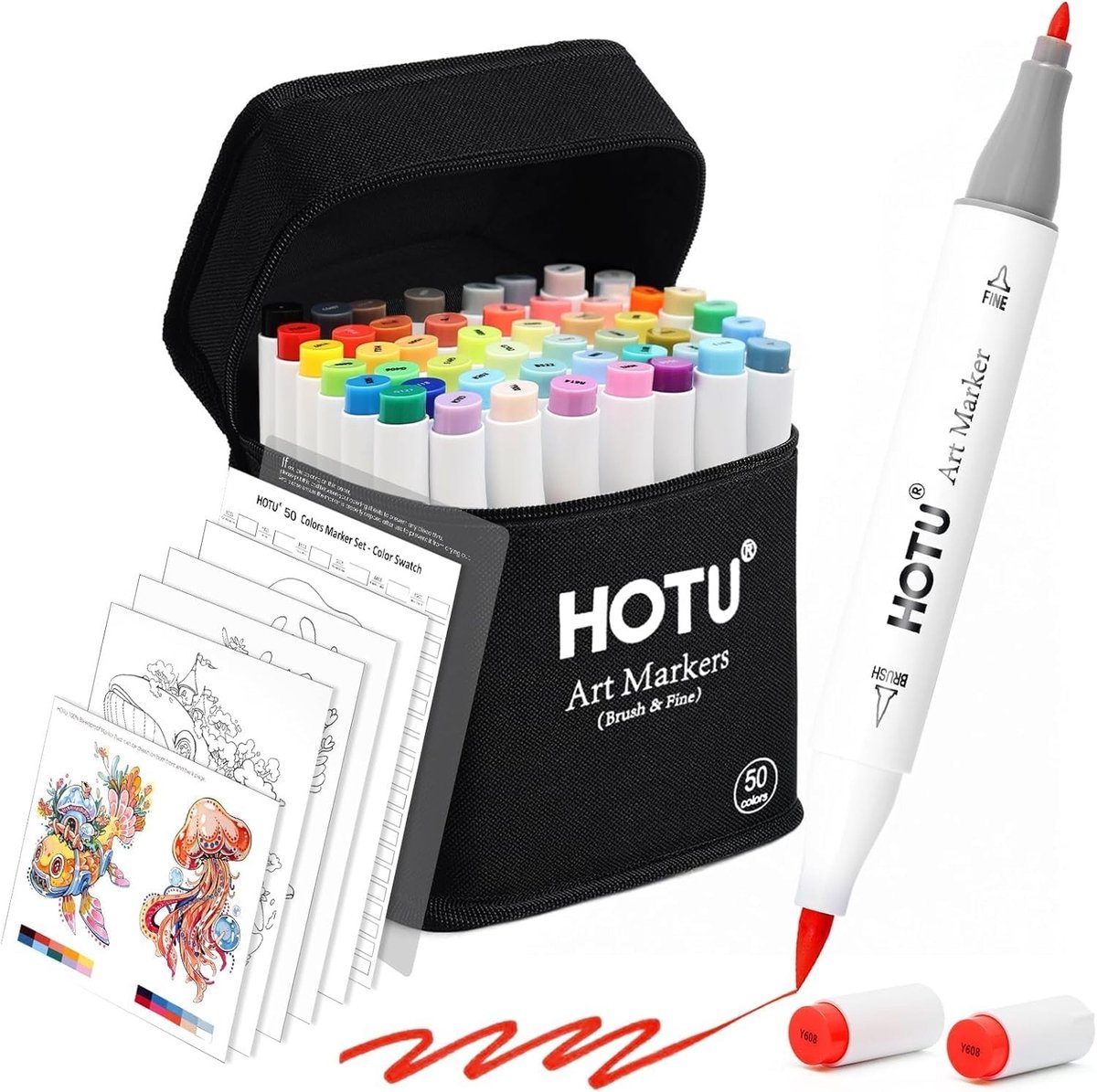 Professionele Markeer Stiften - Alcoholmarkers - 50 Kleuren - Dubbele Punt - Voor Kunstenaars en Creatieve Projecten