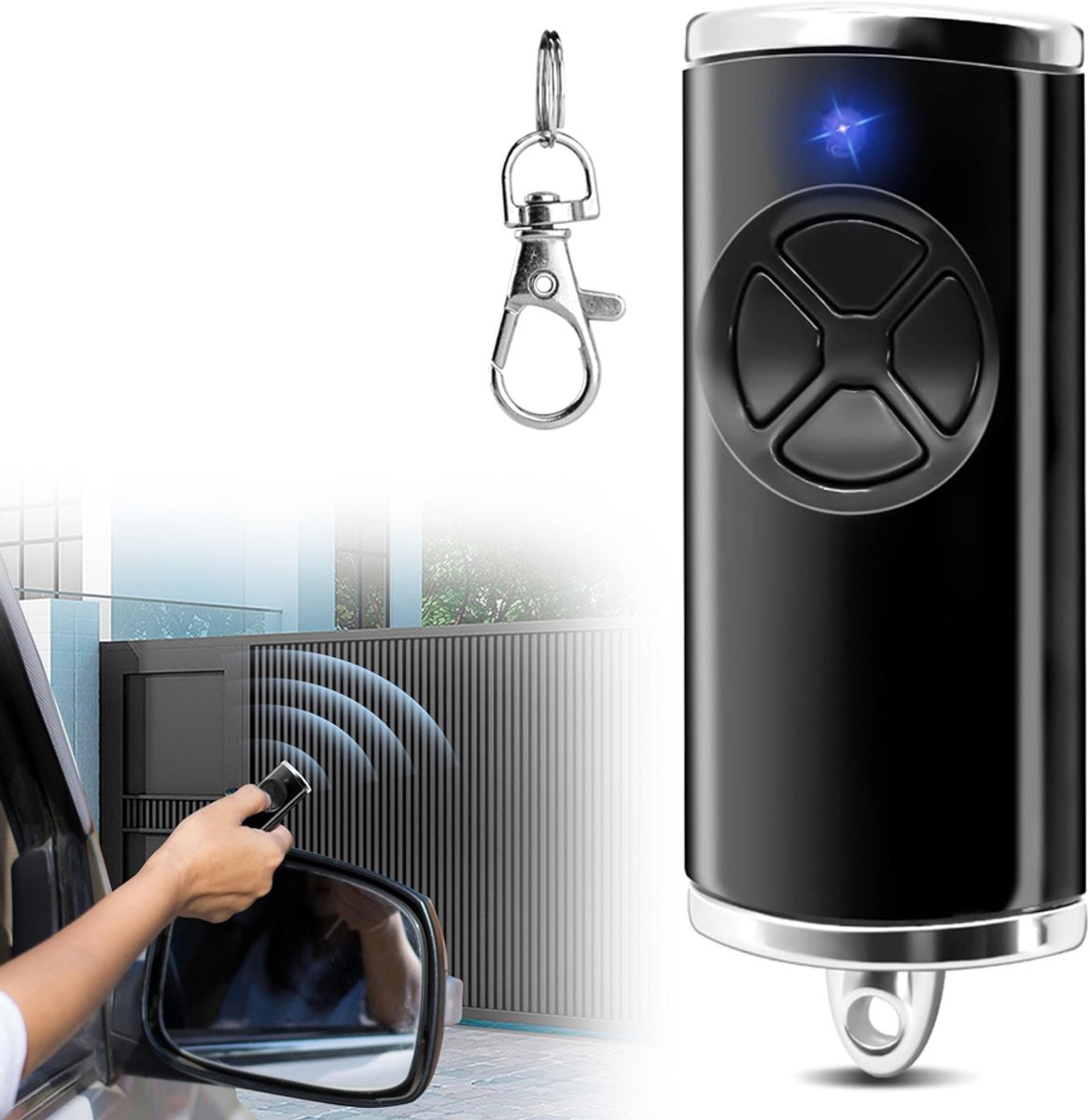 Garagedeur afstandsbediening - Compatibel met Hörmann HSE4 868 MHz BiSecur handzender – Vierknops garagedeur afstandsbediening - HSE4-868-BS vierkanaals - Zwart - 1 stuk