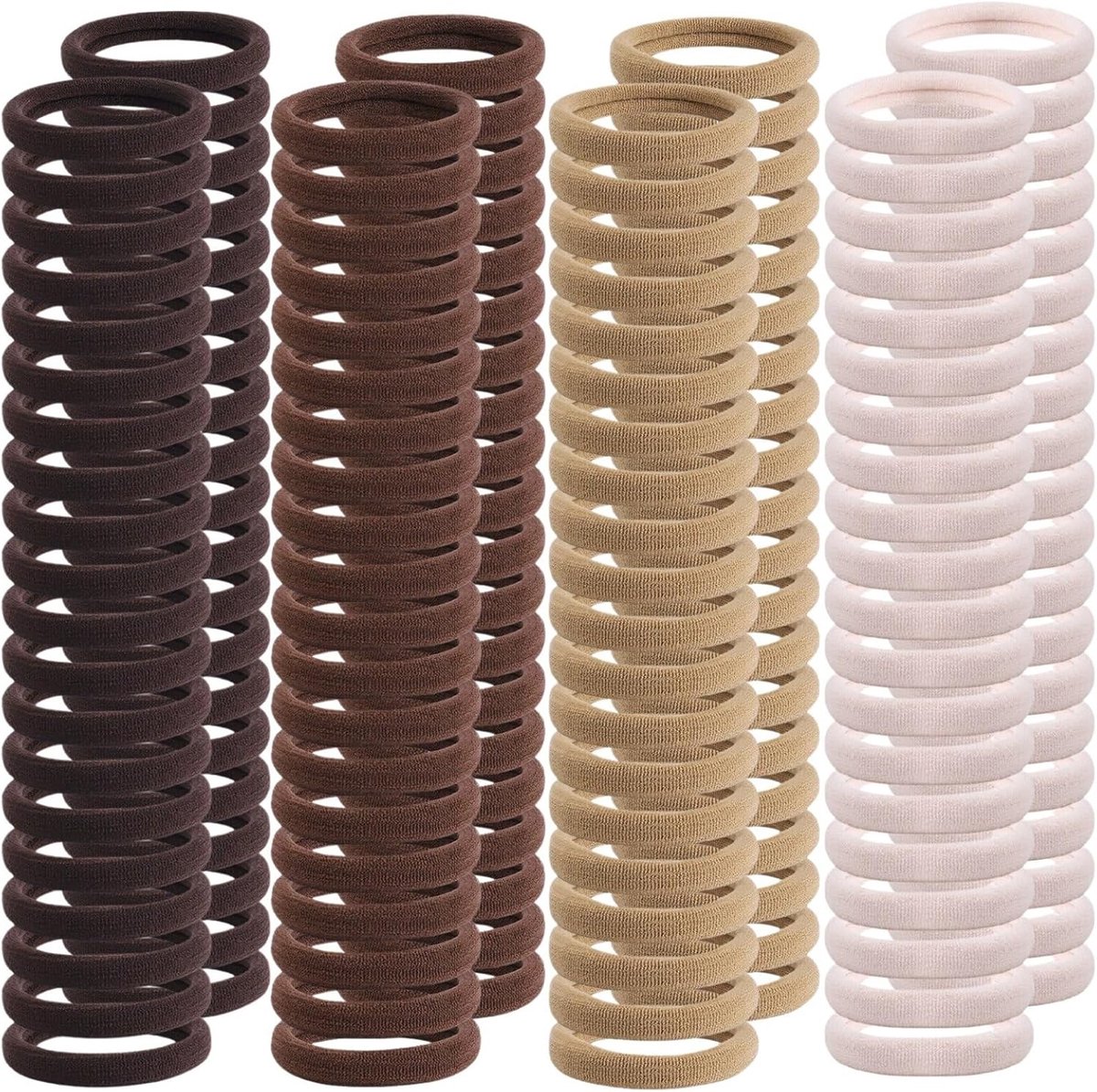 150 Stuks Elastische Haarbanden voor Vrouwen - Zachte Ponytail Holders en Bobbels voor Dikker Krullend Haar - Sterke en Naadloze Haaraccessoires zonder Schade
