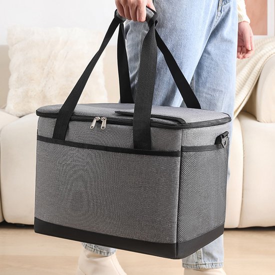 Geïsoleerde Koeltas - Lunchtas 35 liter - Grijs - 42 x 28 x 31cm van Dnntunk — afbeelding 3