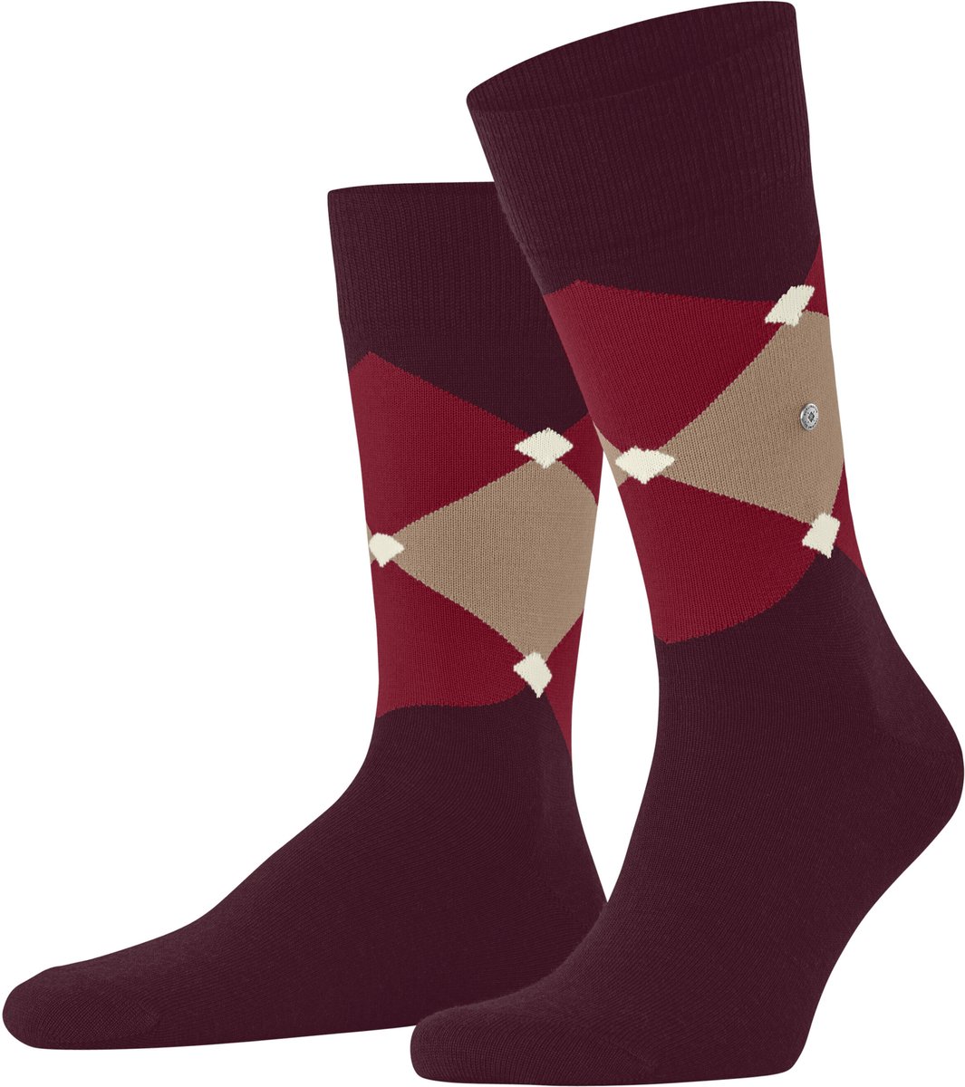 Burlington Warm Clyde gedessineerd wol sokken heren rood - maat 40-46
