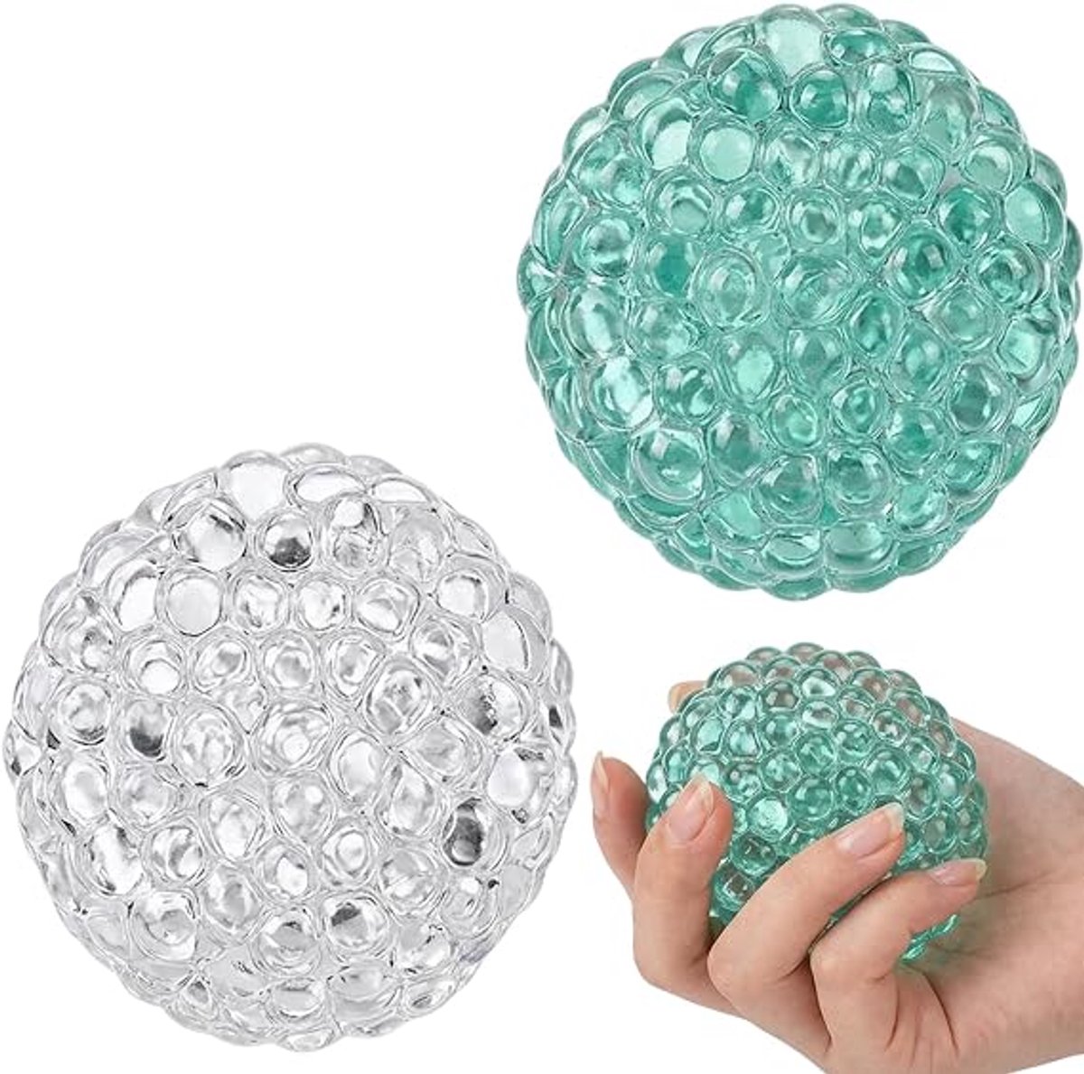 Slow Rising Squishy Parel - 2 stuks - Knijpbal - Fidget Squishy - Zachte Stressverlichtend Speelgoed - Anti Stress Speelgoed - Knijp Speelgoed - Langzame Squishy - Ice Cube Fidget Toys - Stress Relief Speelgoed - Angstverlichting - Wit+Groen