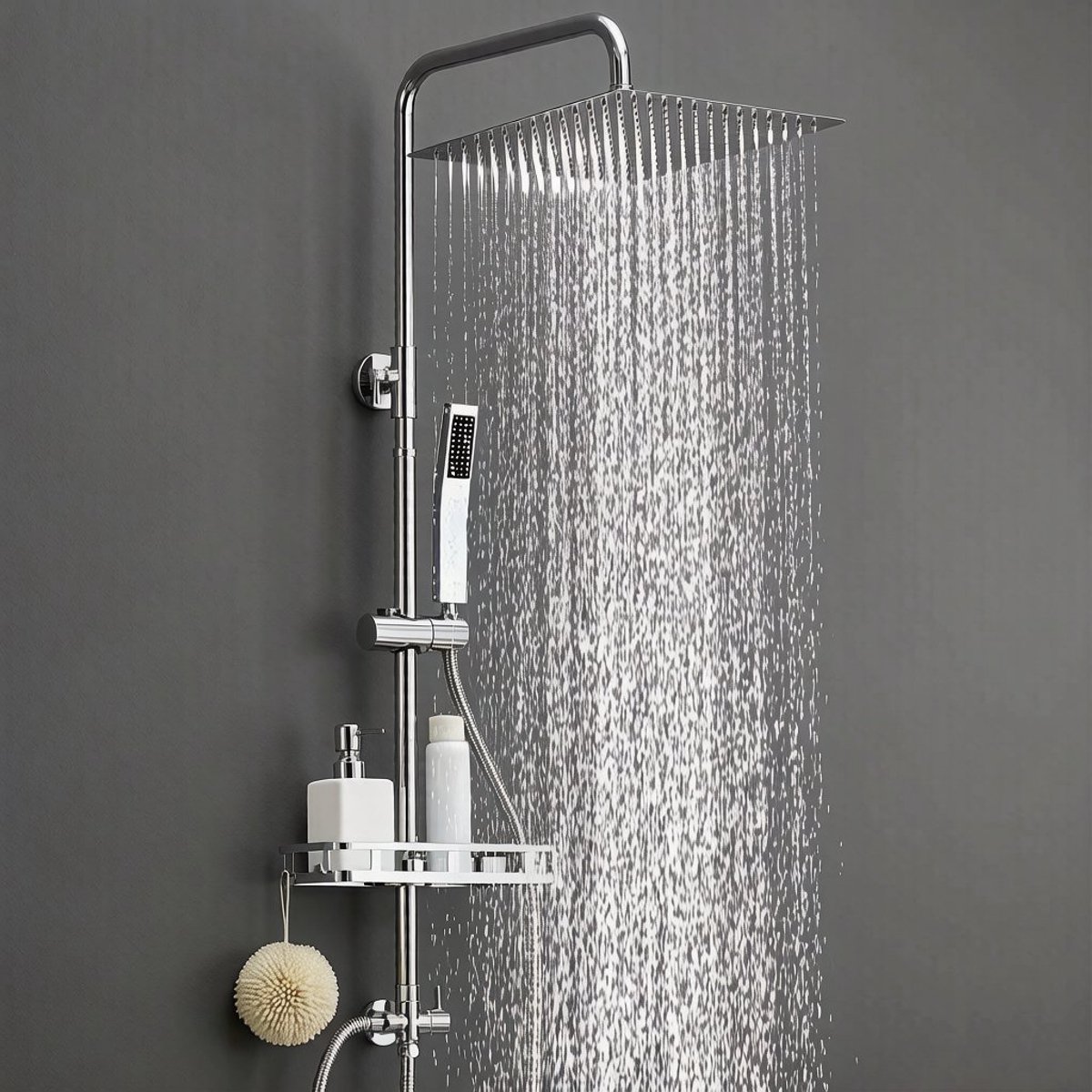 Auralum Max Douchesysteem - Regendouche en Handdouche - Ø 30 cm XL Douchekop - Doucheset - Verstelbare Hoogte 72-110 cm - Duurzame Messing Omsteller - Chroom