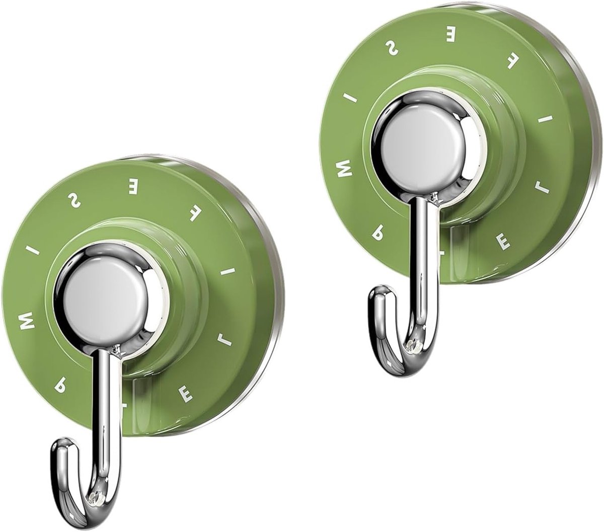 J-vormige zuignap haken set van 2, ideaal voor badkamer, keuken en balkon, zonder boren, voor gladde muren
