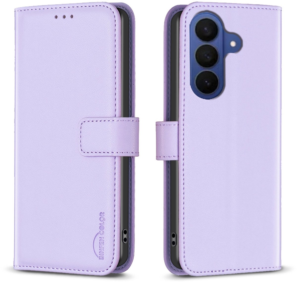 BINFEN Hoesje - Geschikt voor Samsung Galaxy A27 Hoesje - BINFEN Color Book Case - Lavendel