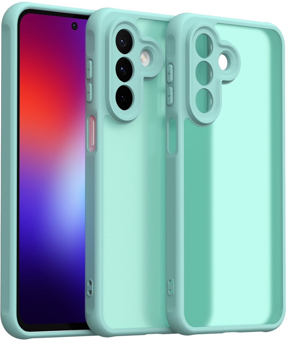 Coverup Hoesje - Geschikt voor Samsung Galaxy A27 Hoesje - Coverup Mat Transparante Back Cover met Camera Cover - Mintgroen