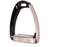 Tech Stijgbeugels Venice Pony Zwart/Roze Goud Schuine Veiligheidsstijgbeugels