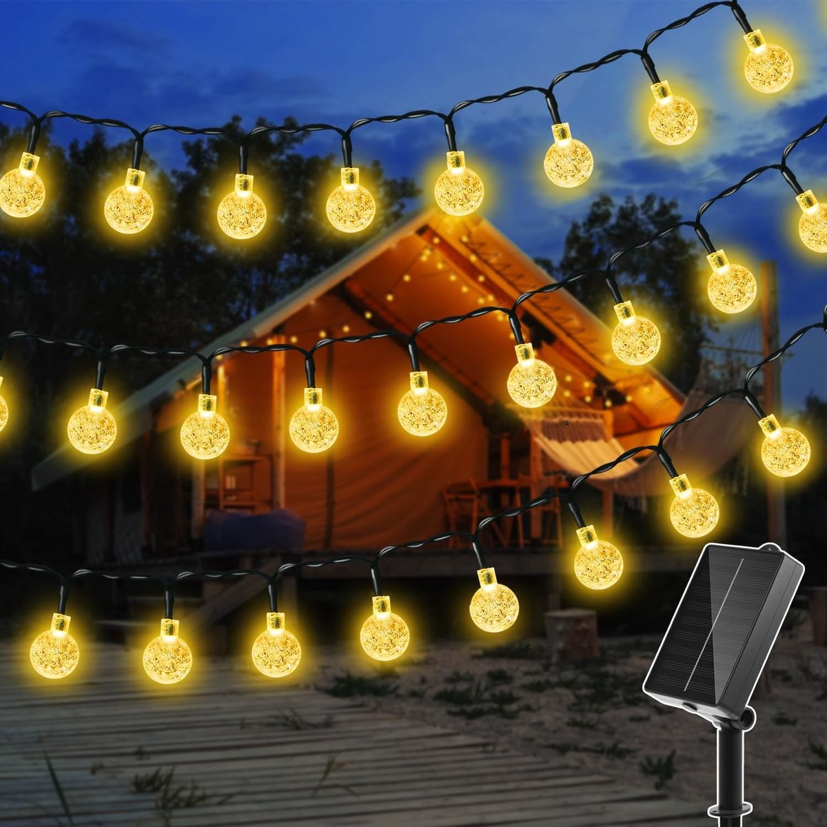 Solar Lichtsnoer Buitenshuis - Waterdicht - 12 Meter - 100 LED - Voor Tuin en Balkon