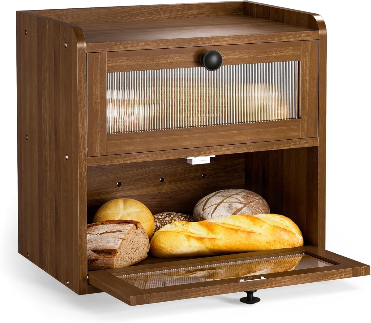 Houten Broodtrommel - Grenenhout - Grote Capaciteit - Met Magneetsluiting - Voor Keuken