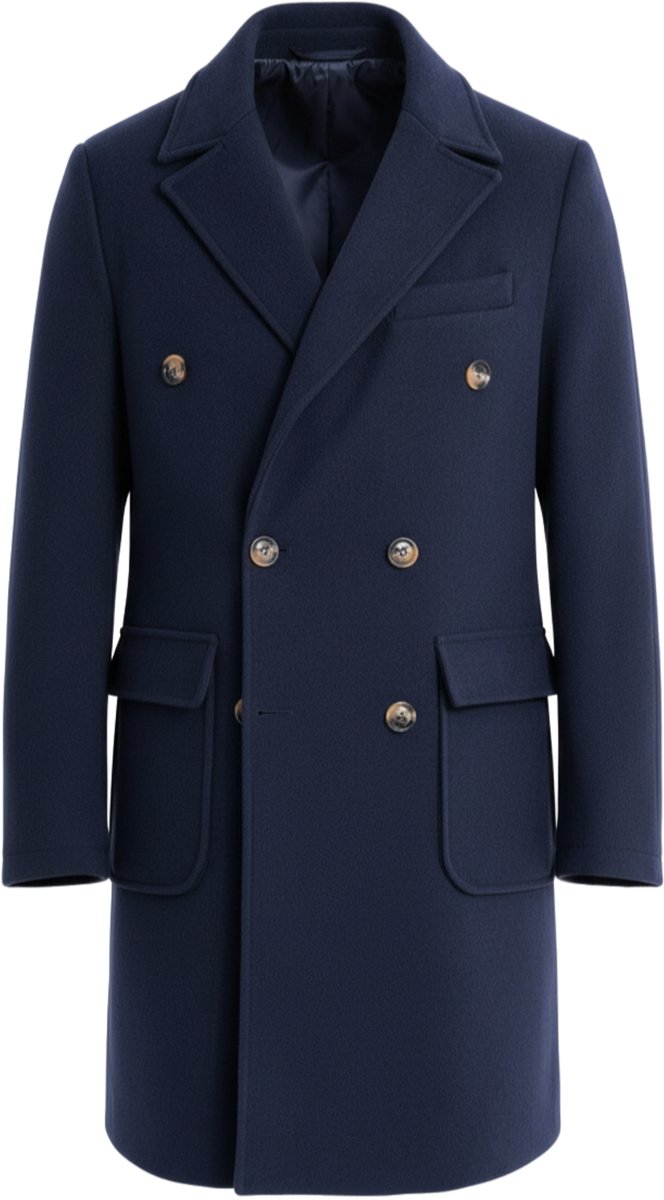 OMBRE Jas - Knopen - Effen Donkerblauw L