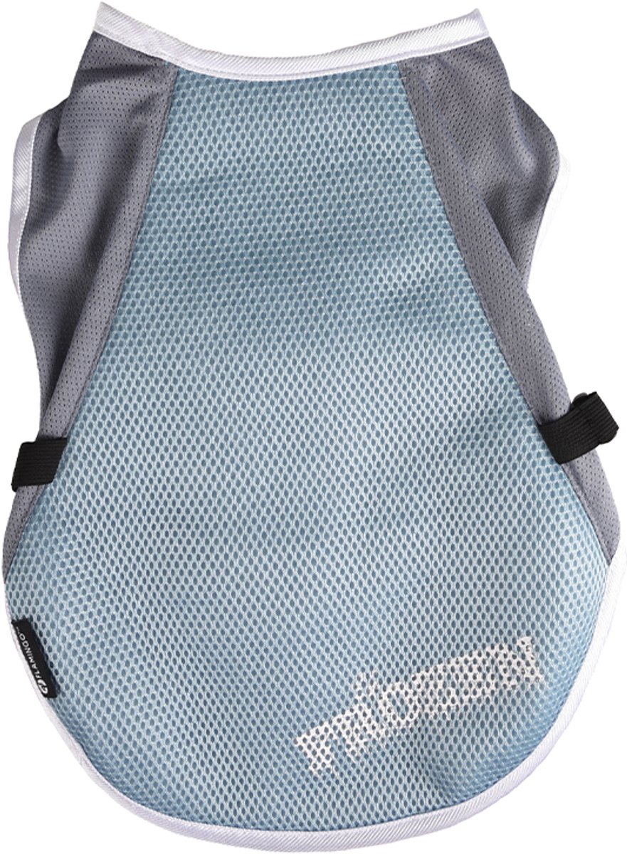 Cocapet Coolvest voor honden - koelvest - verkoelende jas - 35 cm - borst 46-56 cm - mesh materiaal - frozenblauw-grijs -flamingo