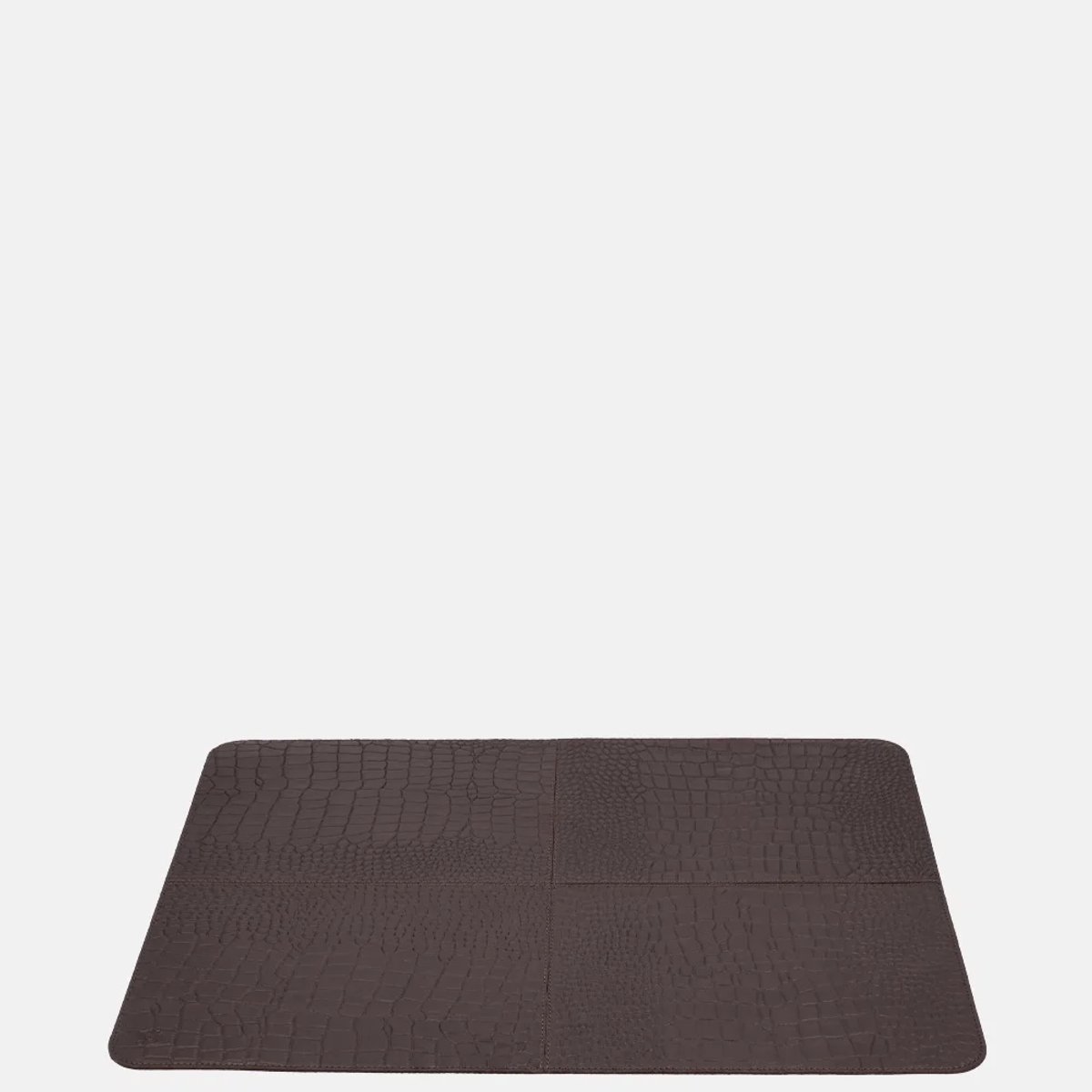 Chamada Carmen leren placemats rechthoek croco (2 stuks) donkerbruin