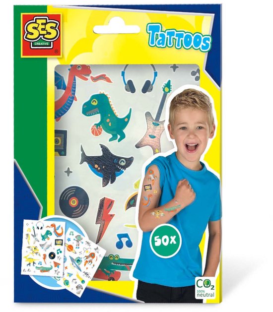 SES Creative – Tattoos voor kinderen – 50 metallic tatoeages – afwasbaar – vanaf 3 jaar