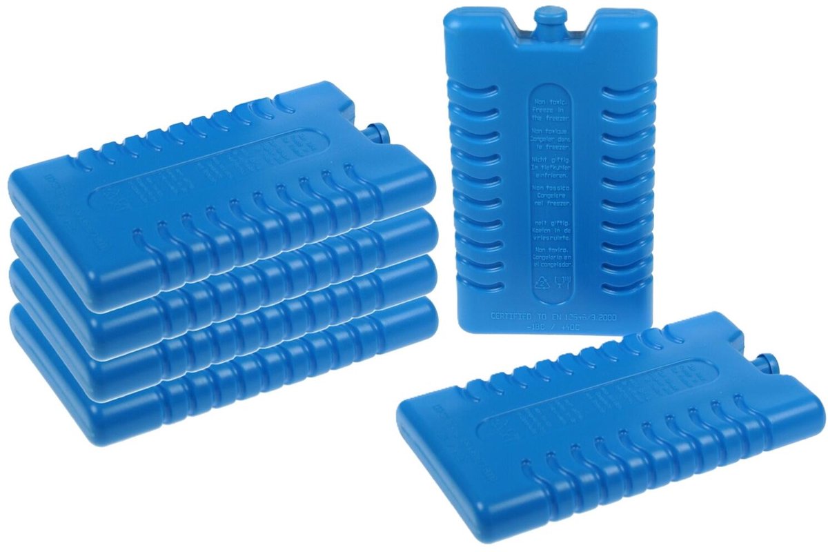 Koelelementen - 6x stuks - blauw - 8 x 16 cm - blokken - koelen