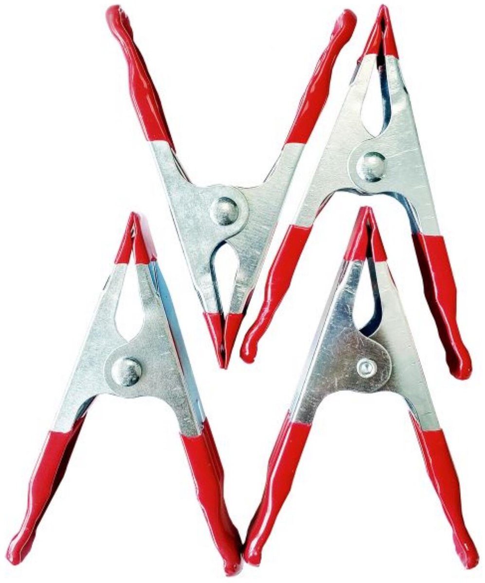 Humbert Hobby zeilklemmen - 4x stuks - metaal - 10 cm - DHZ klemmetjes - vastzetten van doeken - camping - kraampje
