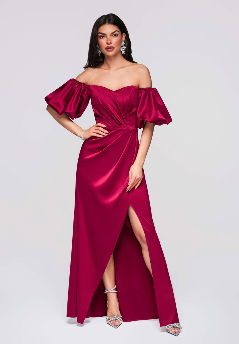 LARICA Jurk - Rits - Effen - Jurk Bordeaux L