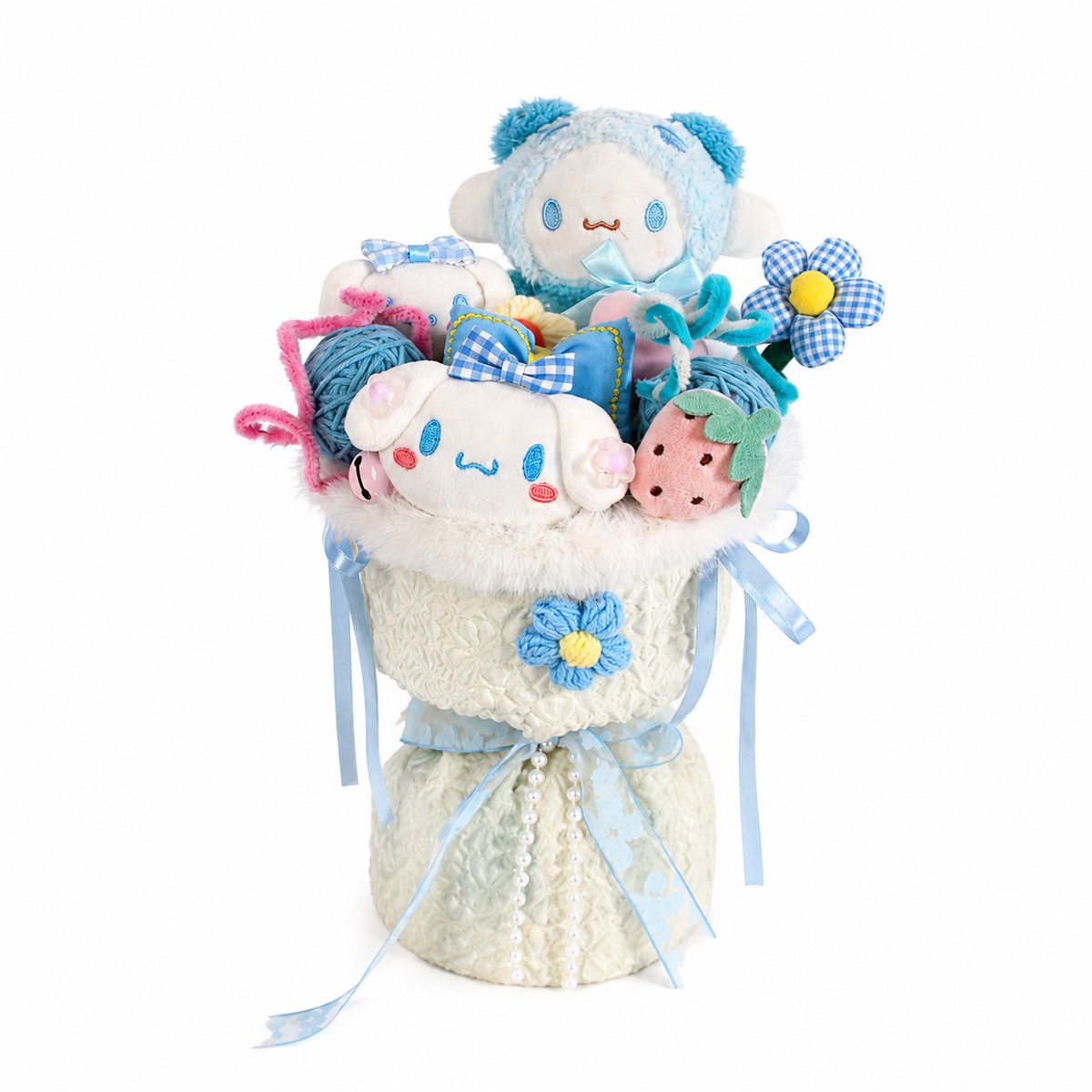 La Roselle Amsterdam Cinnamoroll Gift Box – Luxe Knuffel Cadeaubox met Blauwe Decoratie, Strik en Kawaii Accessoires – Cadeau voor Kinderen