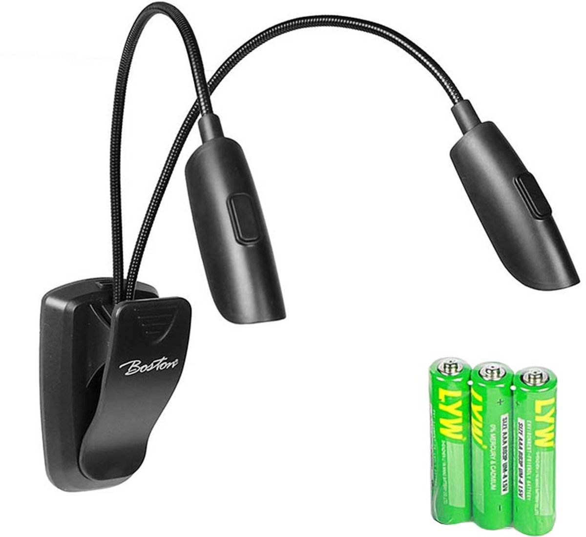 Lessenaarlamp - Boston MSL-606 - LED - 2 koppen - 2x 3 LED's - Klem - Zwart