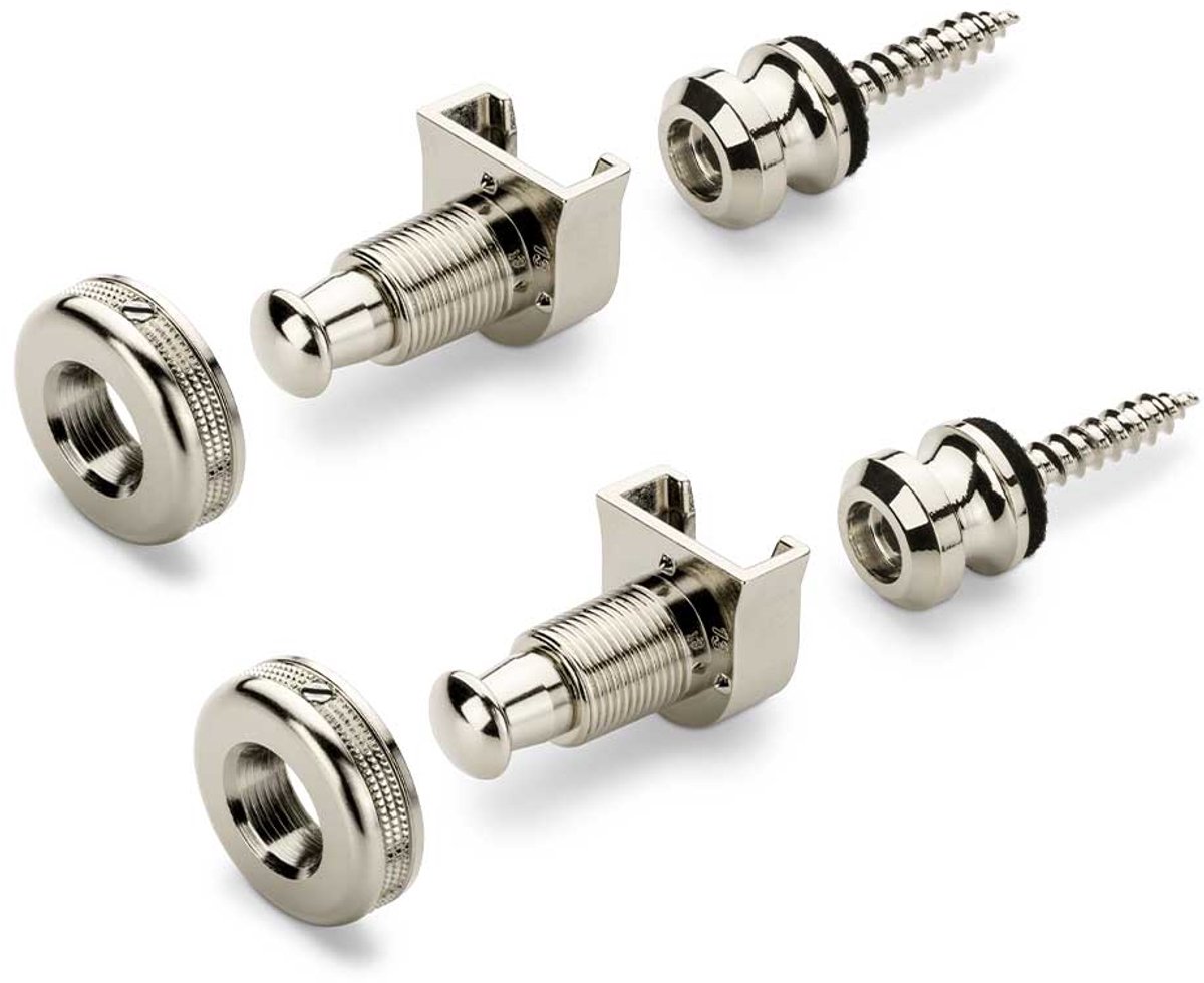Straplock - Schaller S-Locks - Gehard staal - Gitaarband beveiliging - Nickel