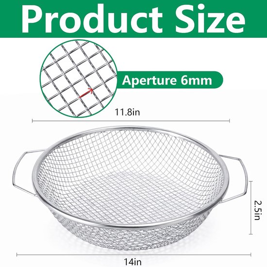 Tuinzeef - 30 cm - RVS - Ronde Grondzeef - Mazen 6mm - Zeef met netten - Grondzeef met handvat - Compostzeef - Rond Zeef - Voor zand, zaad, aarde, compost, stenen, onkruid, grind - 2 Stuk — afbeelding 5