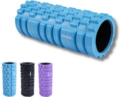 HUSH Sport - Rouleau de massage en mousse 33x14 cm - avec motif en grille - récupération musculaire & massage des points de déclenchement - mousse EVA - bleu