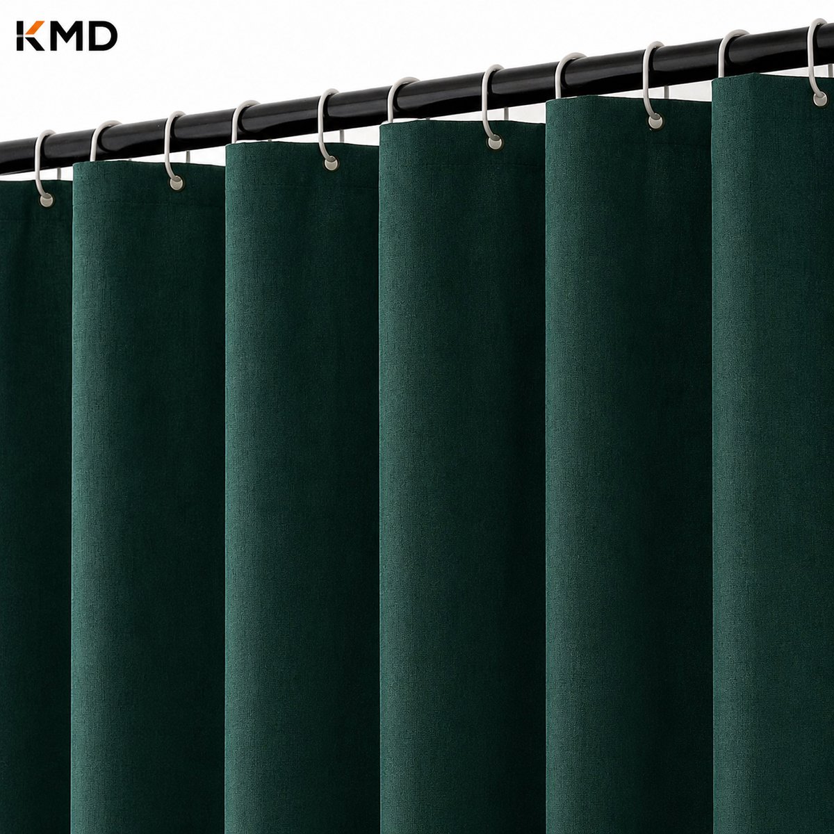 Linnen douchegordijn 120x200 cm donkergroen - luxe polyester waterdicht - KMD