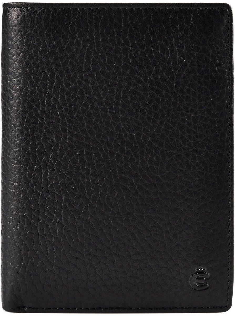 Esquire Leren Portemonnee Texas RFID Wallet Vertical Black Zwart