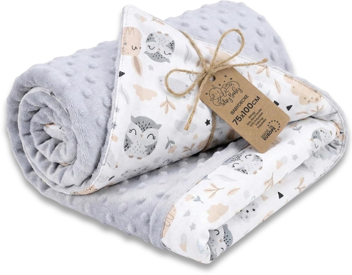 Babydeken 75 x 100 cm - Zachte Pluche All-Season Deken - Ademend & Warm - OEKO-TEX Gecertificeerd - Voor Wieg, Ledikant, Kinderwagen & Reizen