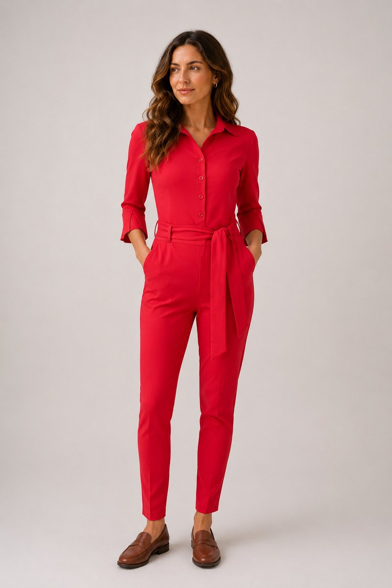 Mi Piace Travel Jumpsuit Dames - Rood - Maat M/38 - 202033