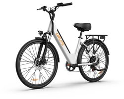 Urlife E26 E-Bike - 26 inch - 60km actieradius - 250W motor - Maximaal draagvermogen 120 kg - wit