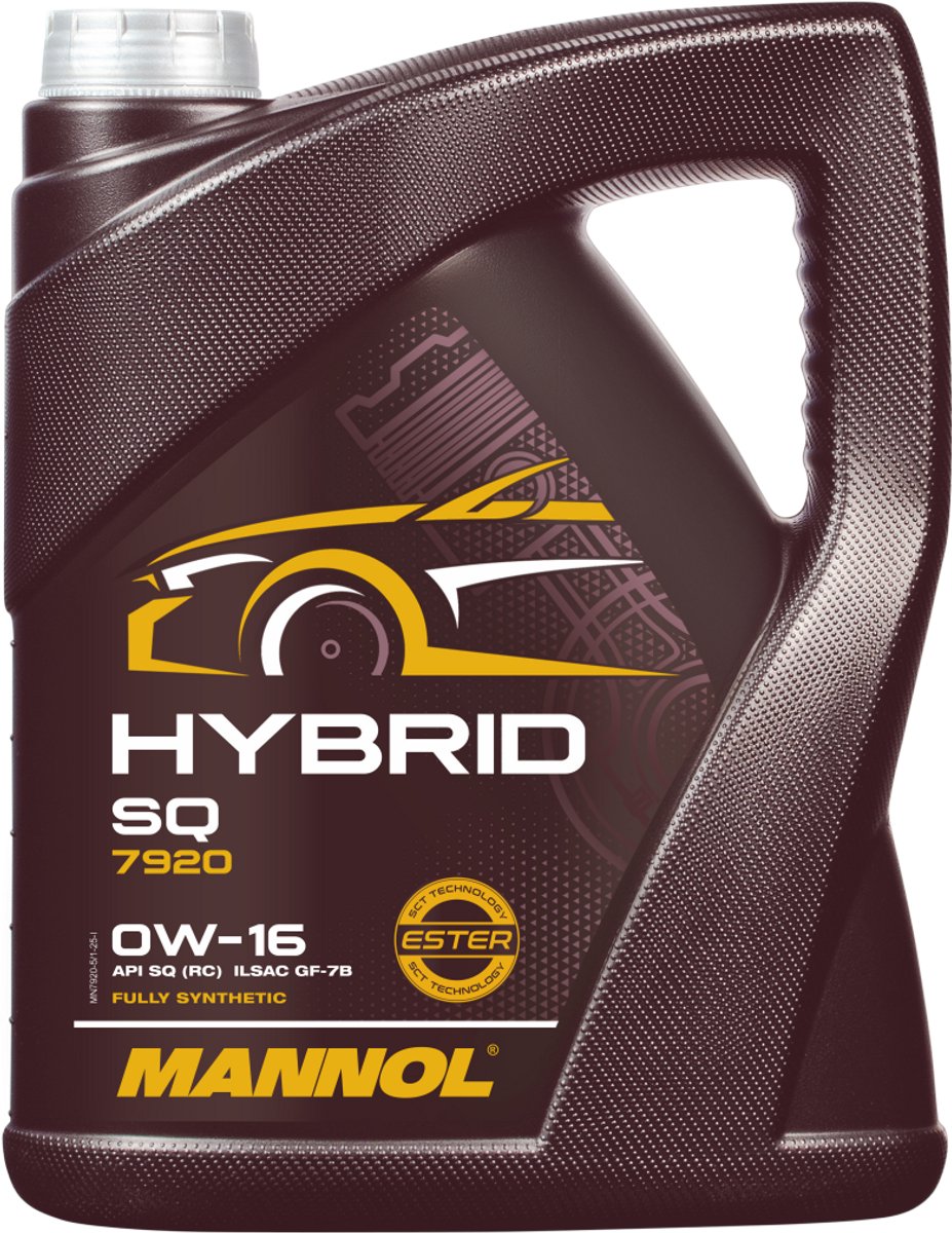 Mannol Hybrid SQ| 0W16 | motorolie | Vol Synthetisch | 5 liter | De Oliereus