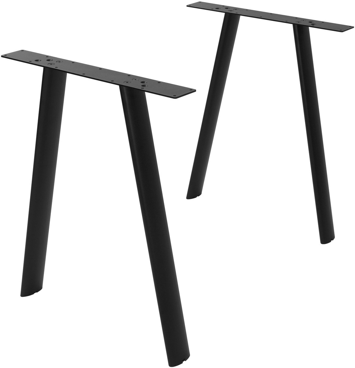 ml-design Tafelpoten metaal zwart 2 delige set stalen meubelpoten a-vorm tafelonderstel serie, weerbestendig ovaal onderstel 60x72 cm voor eettafel en bureau robuuste metalen poten voor doe het zelf meubels moderne eettafelpoten voor tuintafel buiten